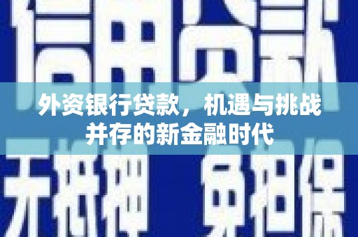 薛城外资银行贷款，机遇与挑战并存的新金融时代