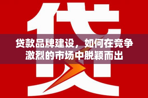 薛城贷款品牌建设，如何在竞争激烈的市场中脱颖而出