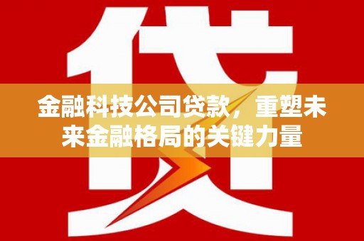薛城金融科技公司贷款，重塑未来金融格局的关键力量