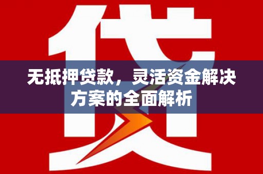薛城无抵押贷款，灵活资金解决方案的全面解析