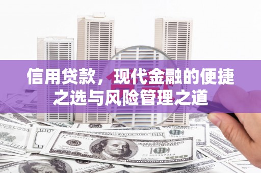 薛城信用贷款，现代金融的便捷之选与风险管理之道