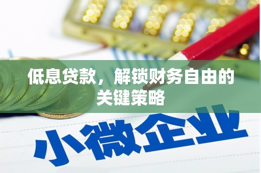 薛城低息贷款，解锁财务自由的关键策略