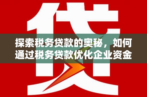 薛城探索税务贷款的奥秘，如何通过税务贷款优化企业资金流