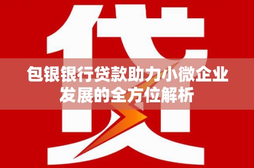 薛城包银银行贷款助力小微企业发展的全方位解析
