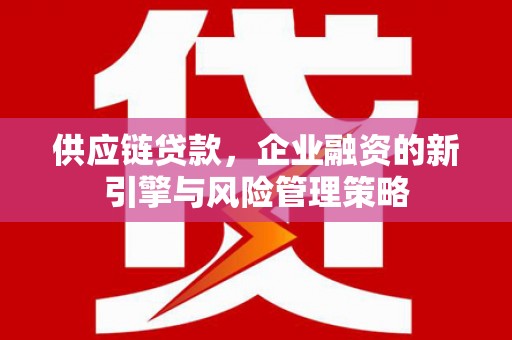 薛城供应链贷款，企业融资的新引擎与风险管理策略