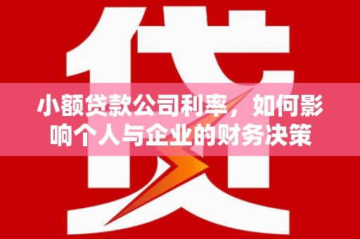 薛城小额贷款公司利率，如何影响个人与企业的财务决策