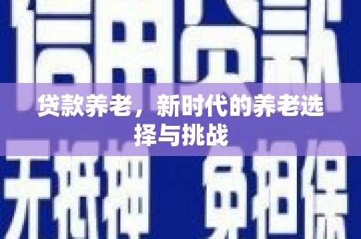 薛城贷款养老，新时代的养老选择与挑战