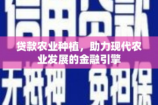 薛城贷款农业种植，助力现代农业发展的金融引擎