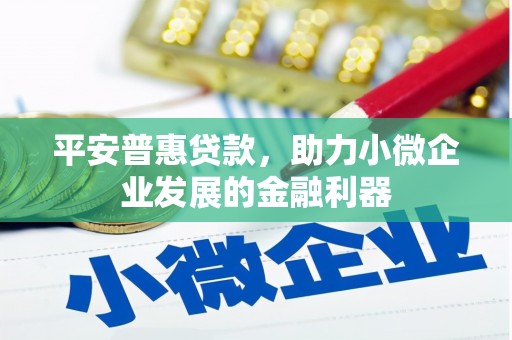 薛城平安普惠贷款，助力小微企业发展的金融利器